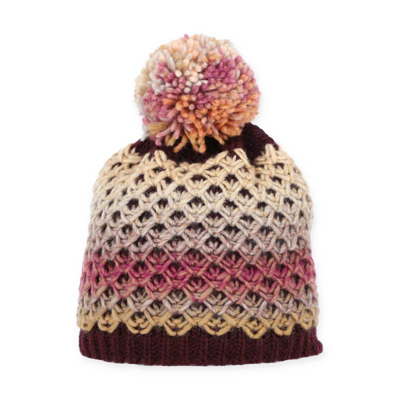 Halsüberkopf Accessoires - Pudel-Mütze gemustert bordeau - Gr. - OS von Halsüberkopf Accessoires