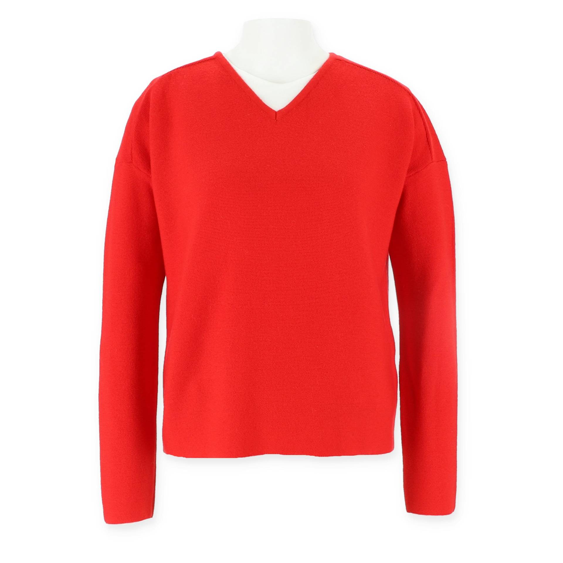 Halsüberkopf Accessoires - Pullover Merino V-Ausschnitt 1/1Arm rot - Gr. - l von Halsüberkopf Accessoires