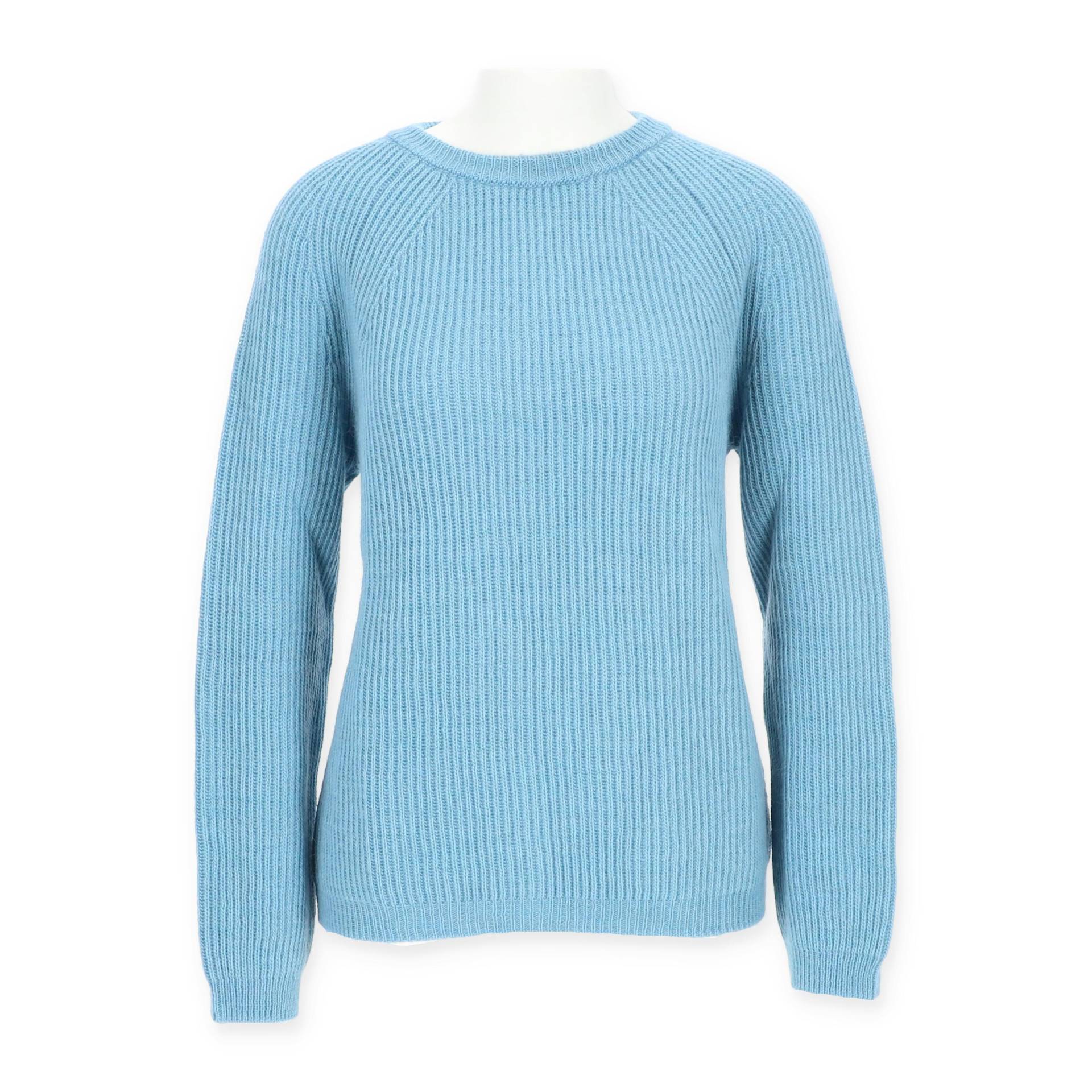 Halsüberkopf Accessoires - Pullover Rundhals feine Rippe bleu - Gr. - l von Halsüberkopf Accessoires