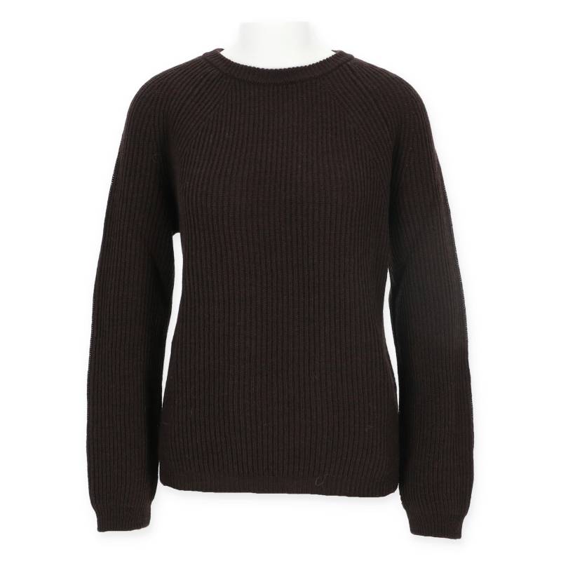 Halsüberkopf Accessoires - Pullover Rundhals feine Rippe braun - Gr. - l von Halsüberkopf Accessoires