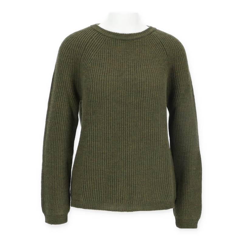 Halsüberkopf Accessoires - Pullover Rundhals feine Rippe khaki - Gr. - m von Halsüberkopf Accessoires
