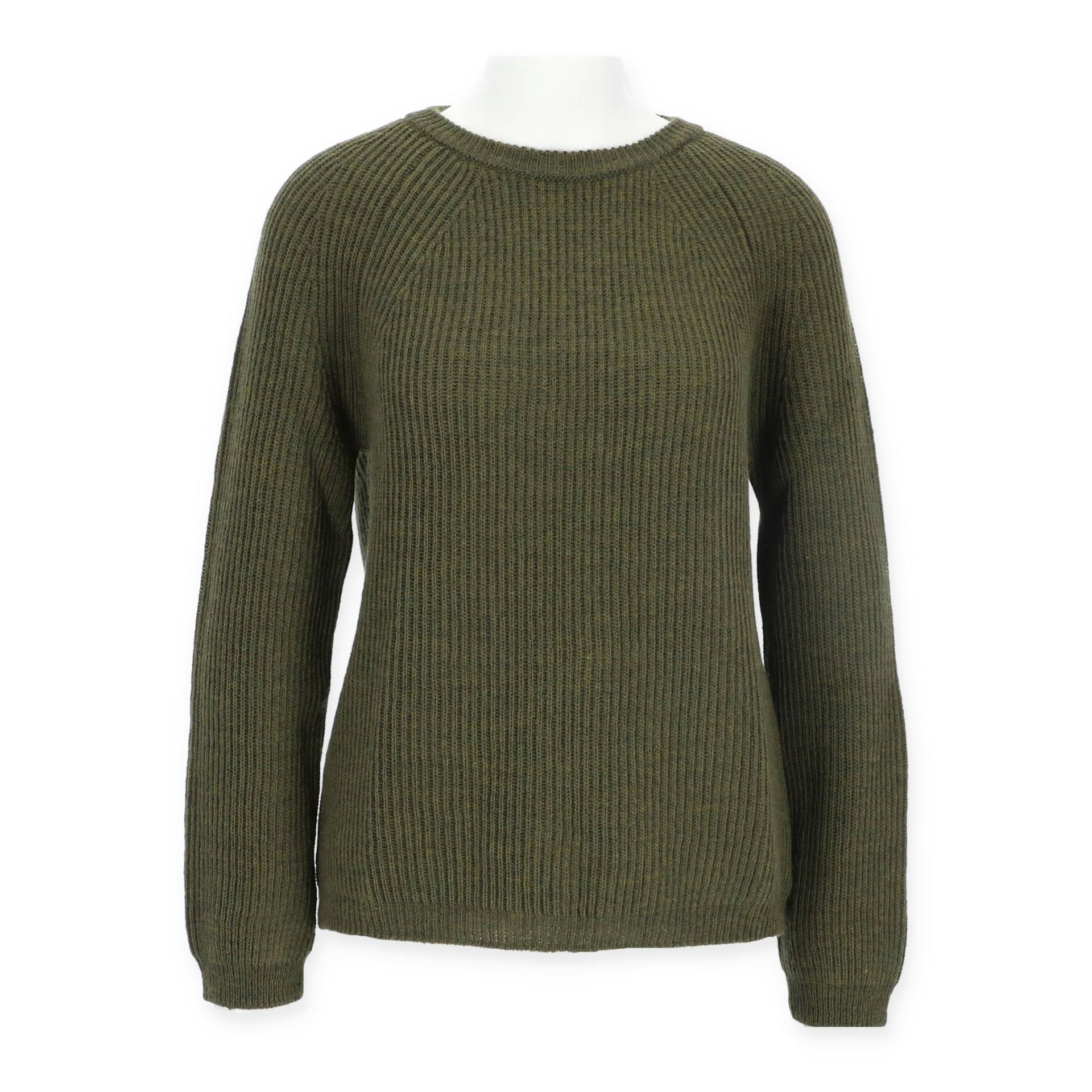 Halsüberkopf Accessoires - Pullover Rundhals feine Rippe khaki - Gr. - s von Halsüberkopf Accessoires