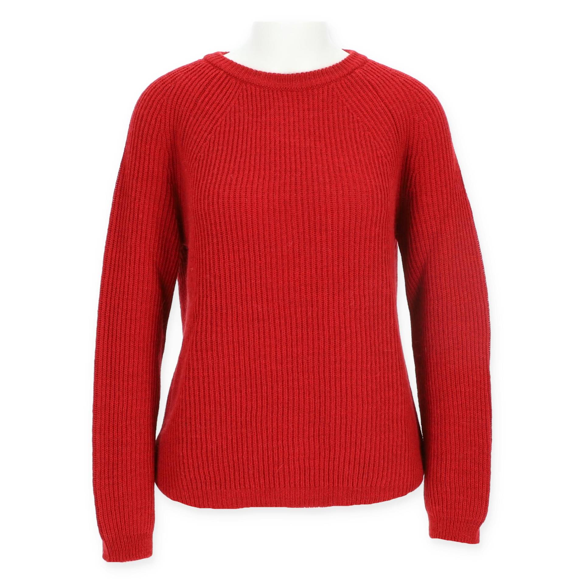 Halsüberkopf Accessoires - Pullover Rundhals feine Rippe kirsche - Gr. - s von Halsüberkopf Accessoires