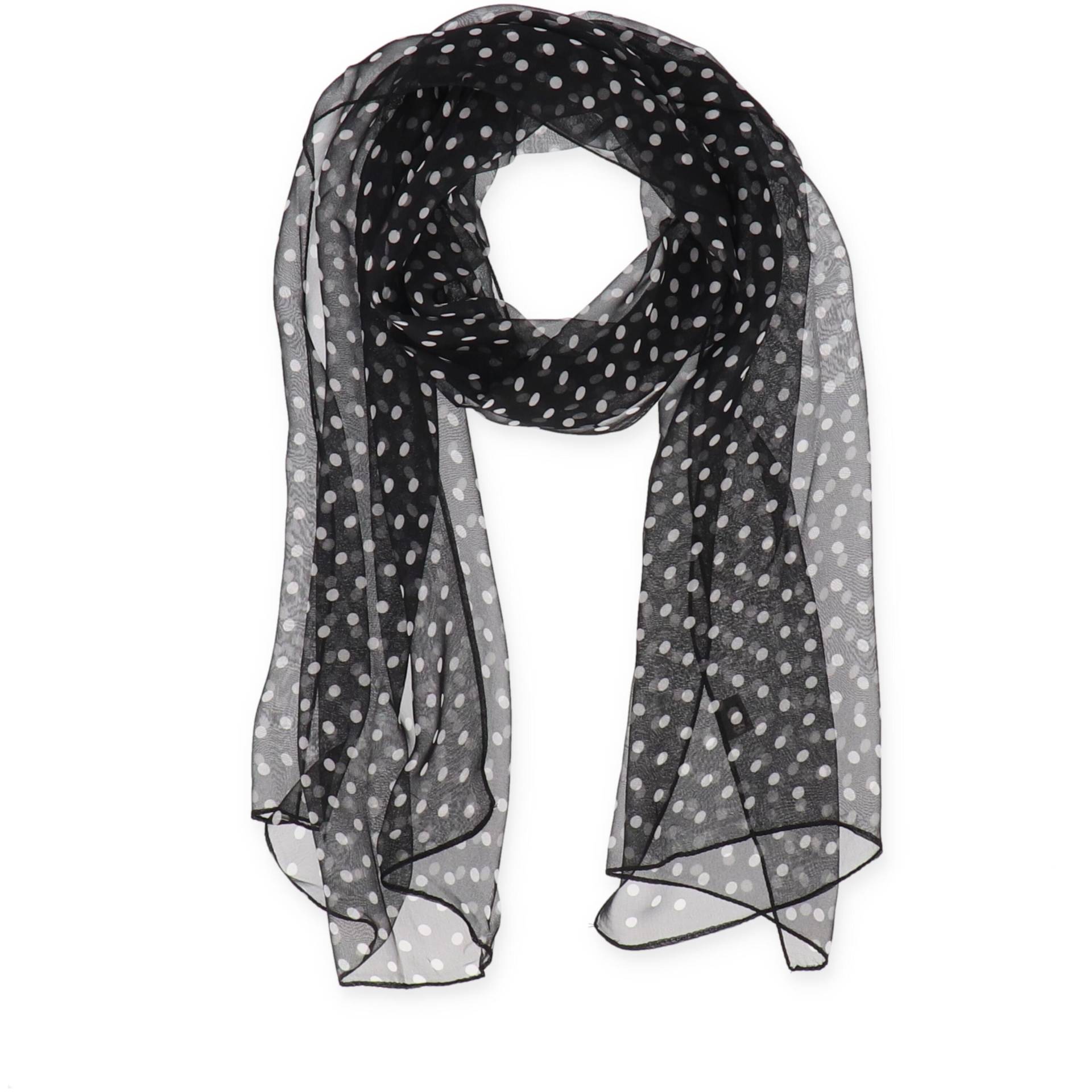 Halsüberkopf Accessoires - Schal Chiffon Tupfen 50x160 schwarz - Gr. - OS von Halsüberkopf Accessoires