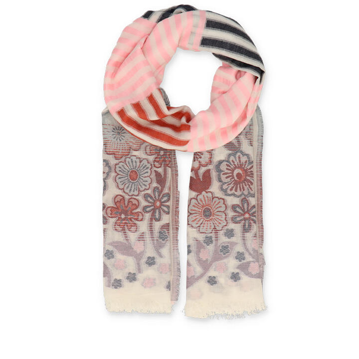 Halsüberkopf Accessoires - Schal Flowers and Stripes 70x180cm rosé - Gr. - OS von Halsüberkopf Accessoires
