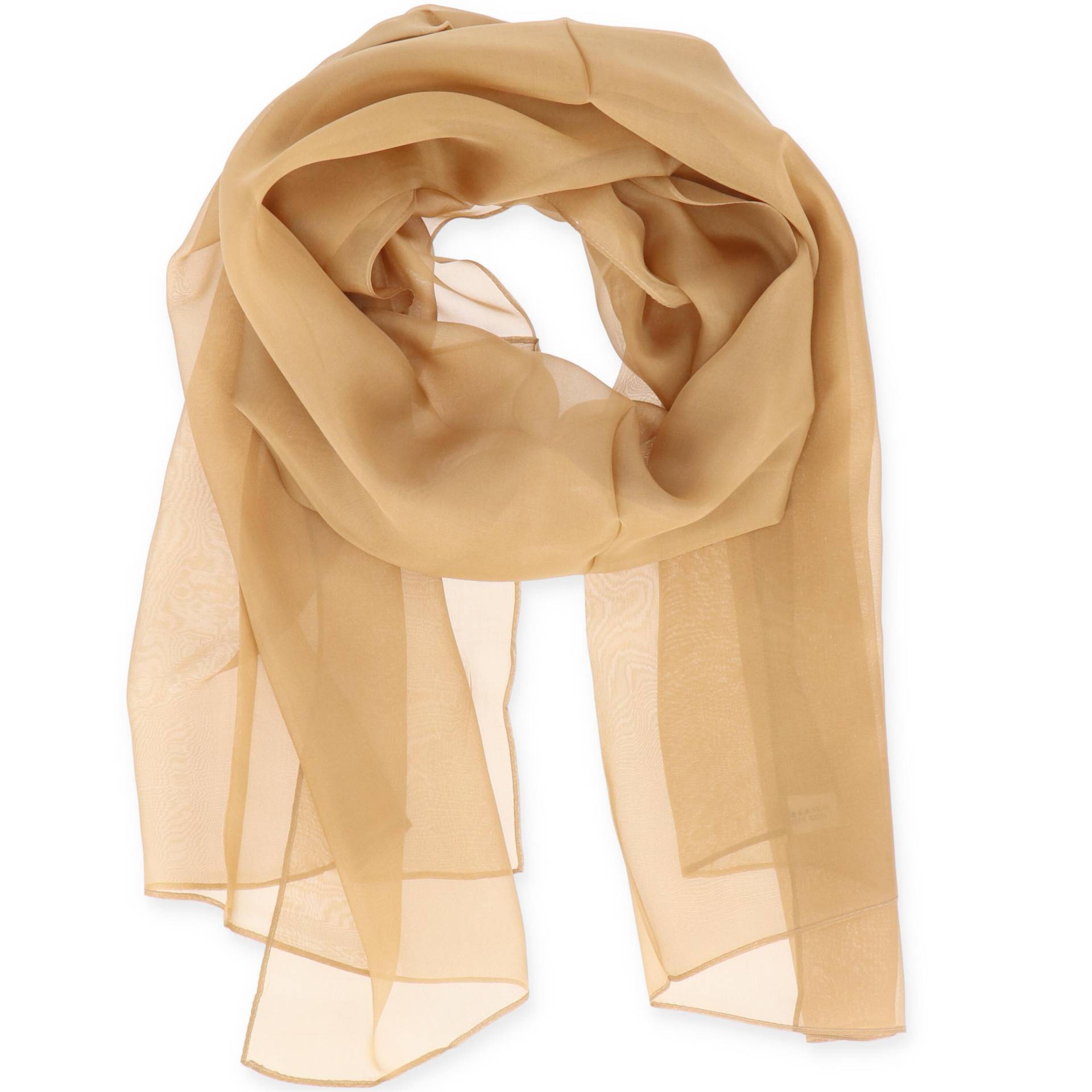 Halsüberkopf Accessoires - Schal Seide uni 65x180cm camel - Gr. - OS von Halsüberkopf Accessoires