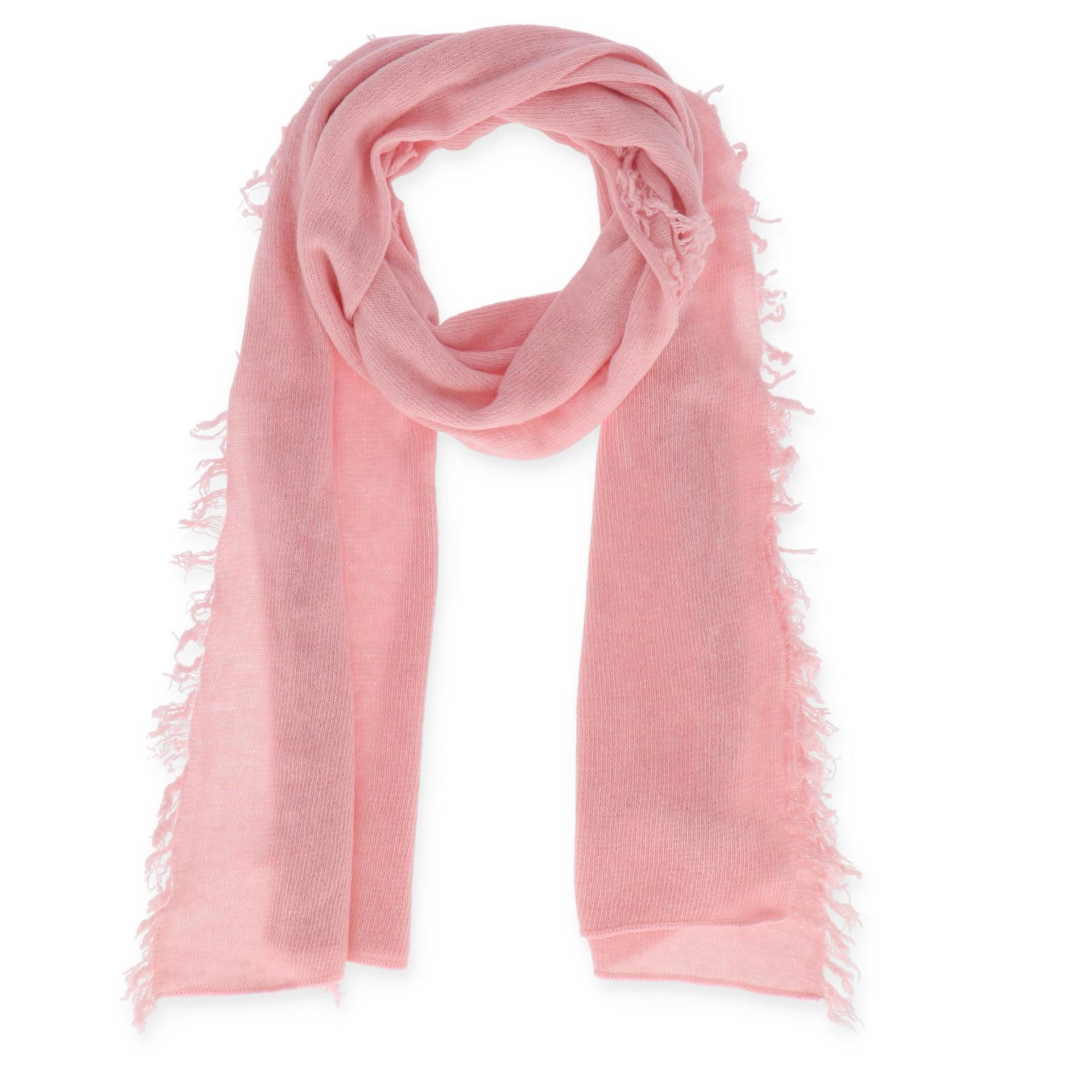 Halsüberkopf Accessoires - Schal mit Franse 195x65 rosé - Gr. - OS von Halsüberkopf Accessoires