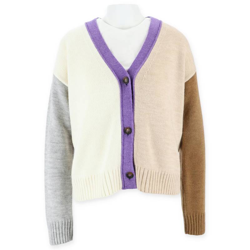 Halsüberkopf Accessoires - Strickjacke Col Block V-Aus 1/1 Arm multi - Gr. - m von Halsüberkopf Accessoires