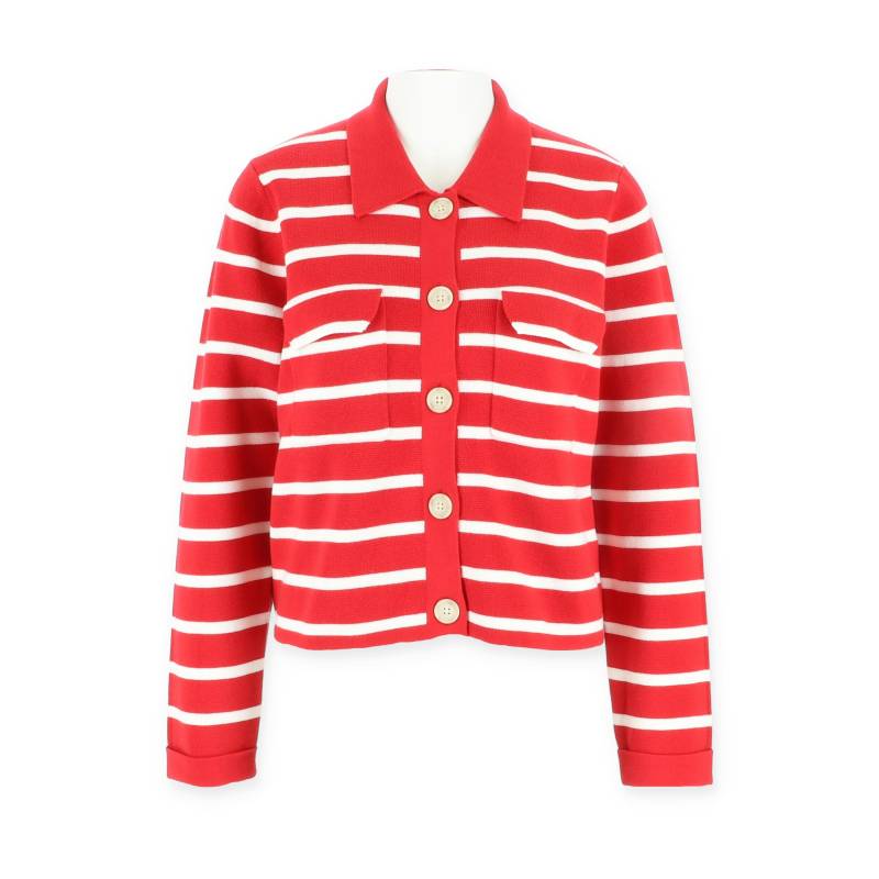 Halsüberkopf Accessoires - Strickjacke Streifen rot - Gr. - s von Halsüberkopf Accessoires