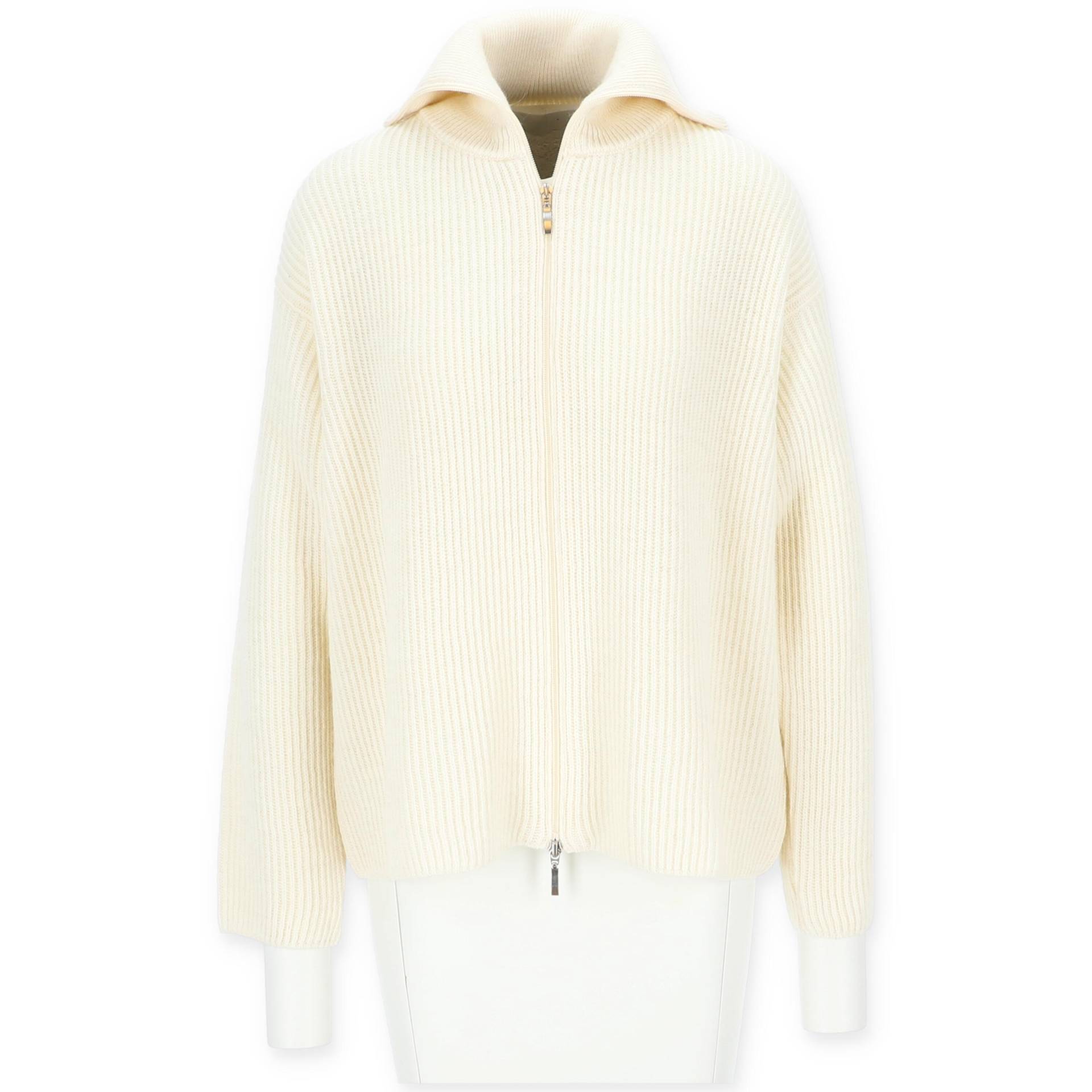 Halsüberkopf Accessoires - Troyer Strickjacke mit Zipper natur - Gr. - m von Halsüberkopf Accessoires