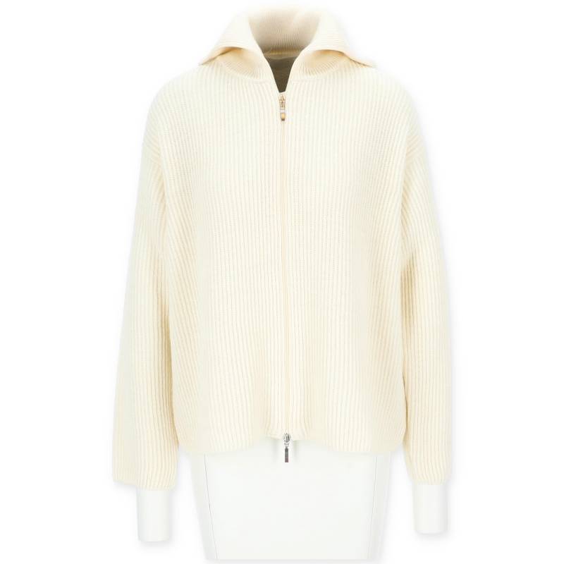Halsüberkopf Accessoires - Troyer Strickjacke mit Zipper natur - Gr. - m von Halsüberkopf Accessoires