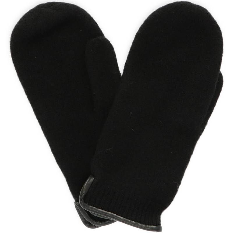 Halsüberkopf Accessoires - Walkfäustling Damen mit Lederkante schwarz - Gr. - 7.5 von Halsüberkopf Accessoires