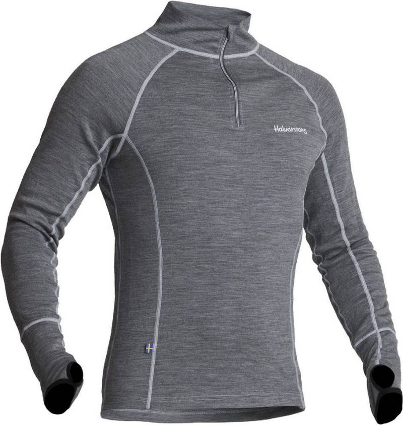 Halvarssons Funktionsunterhemd Sweater Warm Wool Polo Grey von Halvarssons