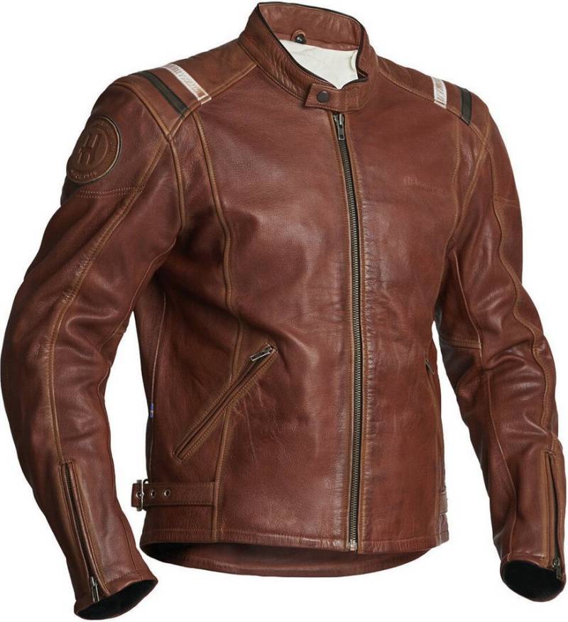 Halvarssons Motorradjacke Skalltorp Motorrad Lederjacke protektoren reißverschluss von Halvarssons