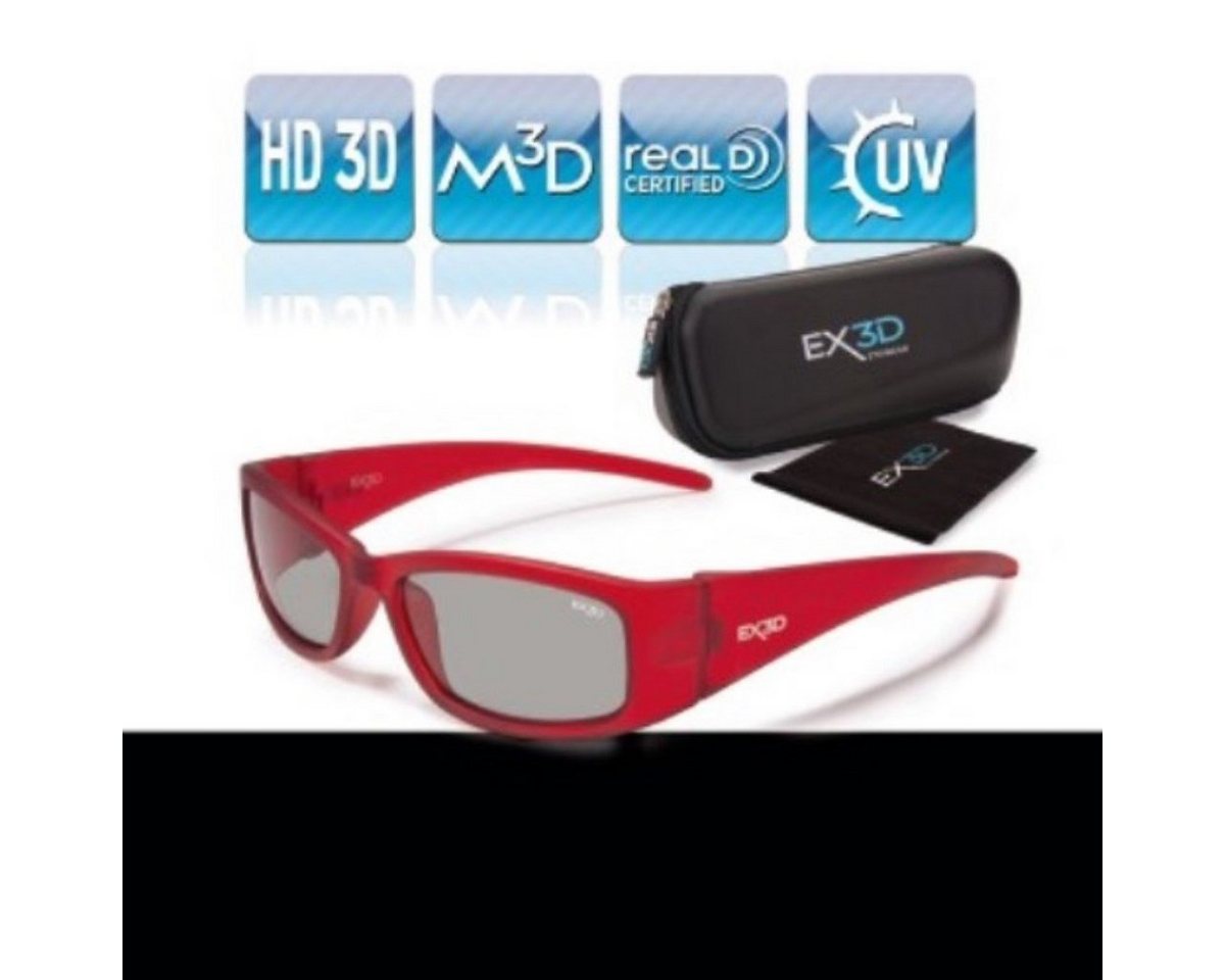 Hama 3D-Brille Kinder 3D Brille Passiv Polfilterbrille Kids Rot, 3D-Technik Passiv Polarisation, Universell für 3D-TV Kino Beamer etc. von Hama