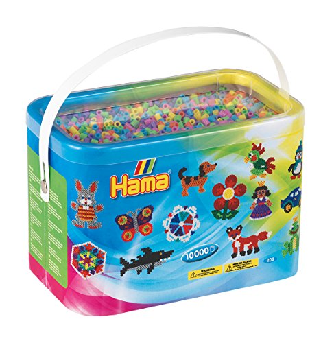 Hama Beads 10000 Pastellfarbene Perlen Midi Perlen (englische Anleitung) von Hama
