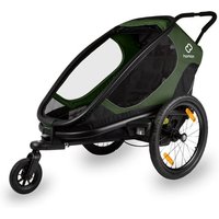 hamax Kinderfahrradanhänger Outback ONE mit Rückenlehnenverstellung Green/Black von Hamax