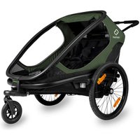 hamax Kinderfahrradanhänger Outback mit Rückenlehnenverstellung Green Black von Hamax