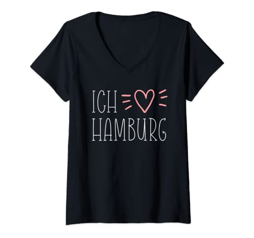 Damen Ich liebe Hamburg Herz Souvenir Geschenk T-Shirt mit V-Ausschnitt Damen Ich liebe Hamburg Herz Souvenir Geschenk T-Shirt mit V-Ausschnitt von Hamburg Souvenir Geschenk Store