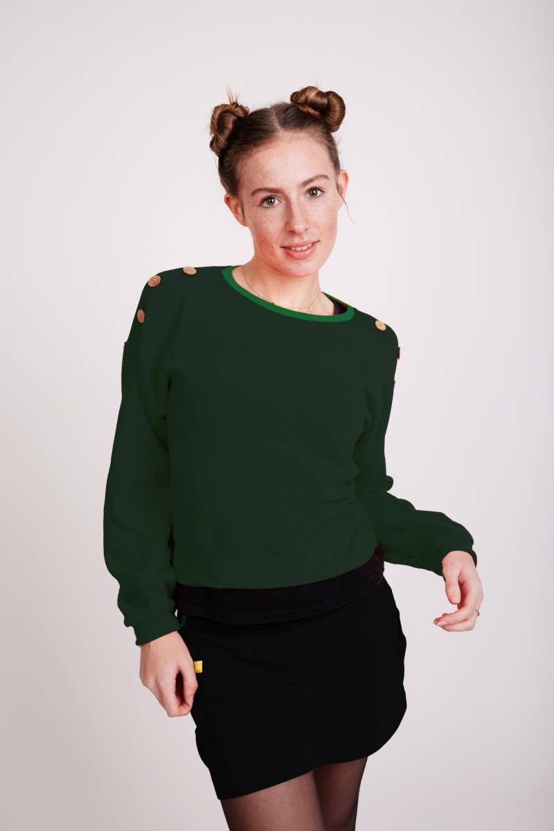 Pullover Button Grün Beebee von HamburgBeeBee