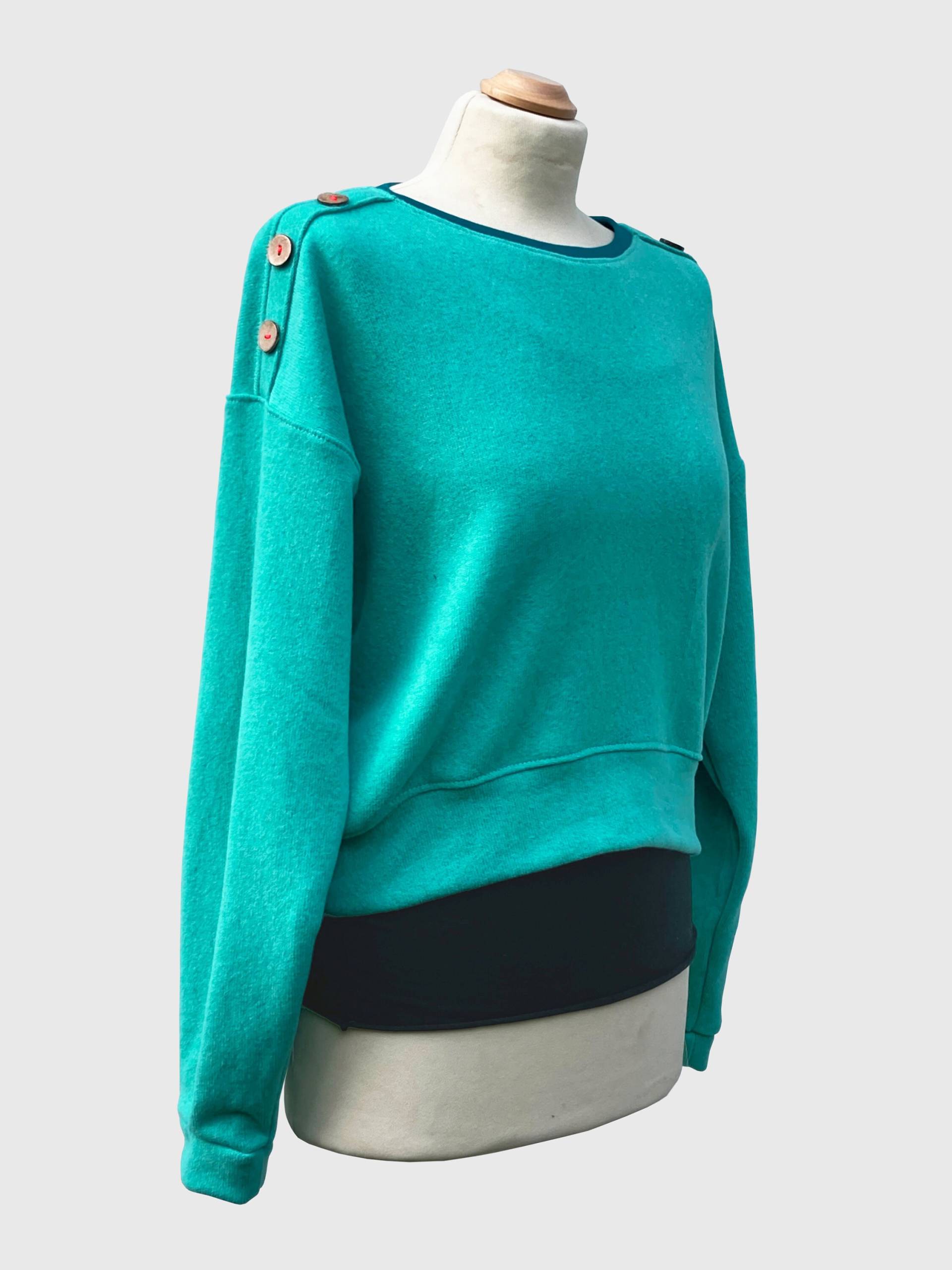 Pullover Button Karibik Türkis Beebee von HamburgBeeBee