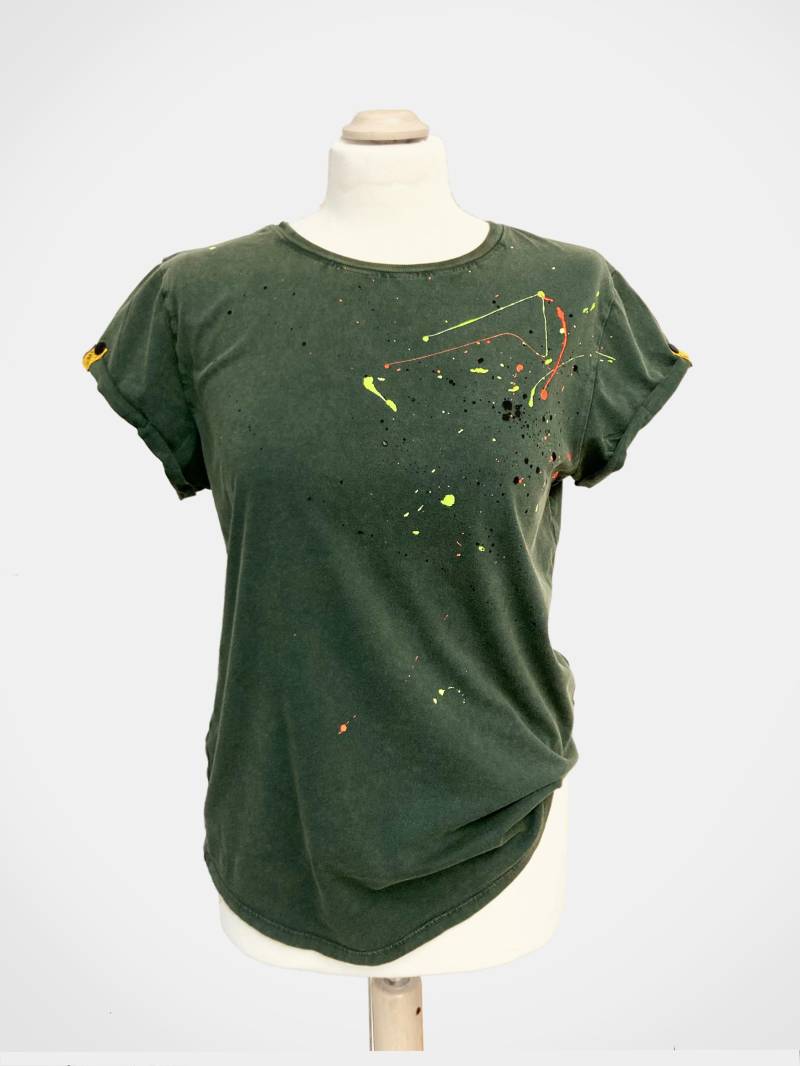 T-Shirt Damen Bio Used Look Grün Beebee von HamburgBeeBee