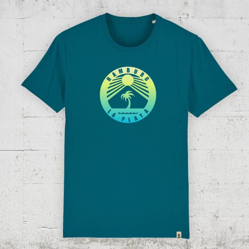 Hlp Stamp | Bio T-Shirt Men Mit Sonne, Palmen, Strand - Organic Fairwear Vegan Hlp Stamp | Bio T-Shirt Men Mit Sonne, Palmen, Strand - Organic Fairwear Vegan von HamburgLaPlaya