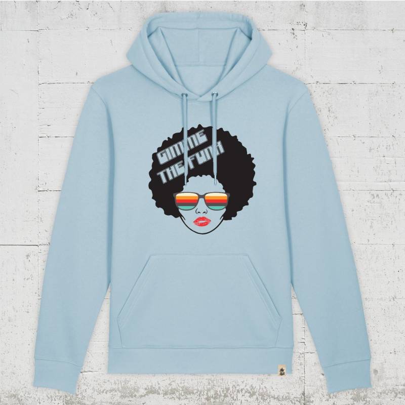 Mrs Funk | Bio Hoodie Unisex - Organic. Recycelt. Vegan. Fair.afro Head Hoodie, Gimme The Funk, Rainbow Sunglasses, Red Lips Mrs Funk | Bio Hoodie Unisex - Organic. Recycelt. Vegan. Fair.afro Head Hoodie, Gimme The Funk, Rainbow Sunglasses, Red Lips von HamburgLaPlaya