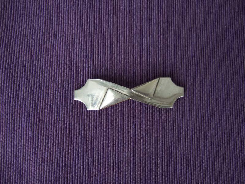 Gürtelschnalle Gürtelschließe Metall Silber Zweiteilig Art Deco Vintage von HamburgVintage