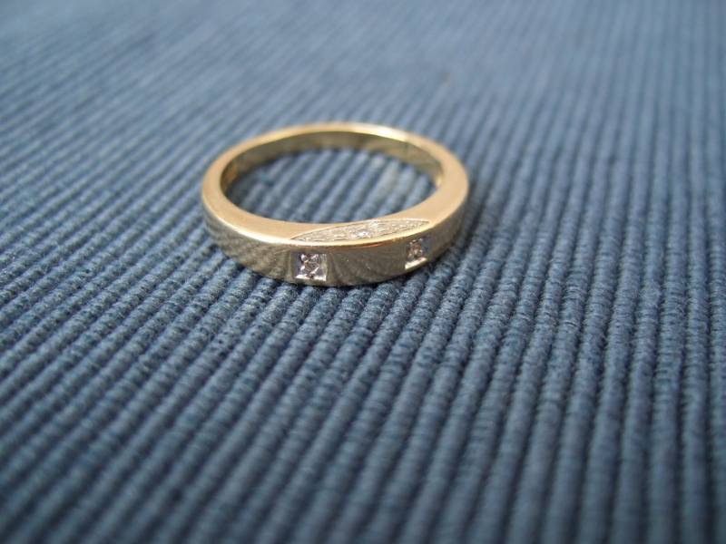 Zierlicher Ring Gold 585 Brillant Diamant Gelbgold Vintage von HamburgVintage