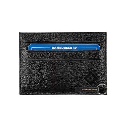 Hamburger SV HSV Kartenetui „Raute“ – Offizieller Fanartikel – Schwarzes Etui mit geprägter HSV-Raute – 100% Leder – 6 Kartenfächer – inkl. Geschenkbox – kompakt & elegant von Hamburger SV