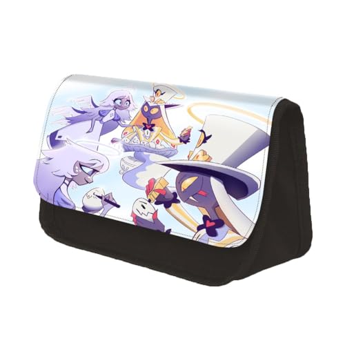 Anime Hazbin Hotel Federmäppchen Alastor/Angel Dust/Vaggie/Sir Pentious/Adam/Lucifer/Charlie Anime-bedrucktes großes Fassungsvermögen, Federmäppchen, Polyester, doppellagig, Bleistifttasche für von Hamender