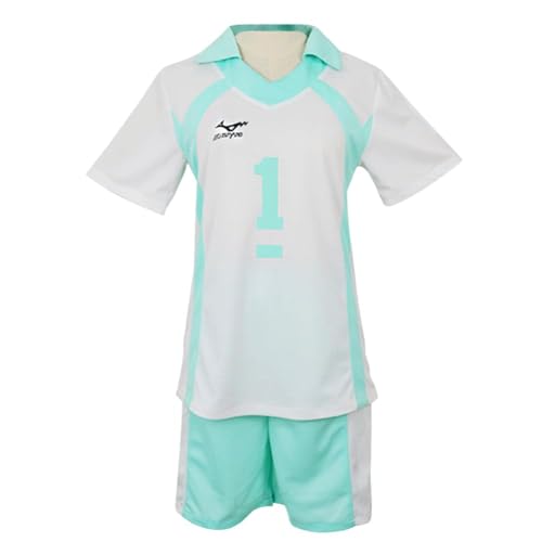 Haikyuu!! Cosplay Karasuno Uniform Oikawa Tooru Cosplay Volleyball Training Sportuniformen Kurze Ärmel Shorts Full Set (S) von Hamender