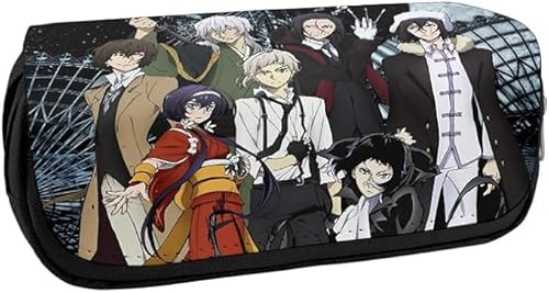 Hamender Anime Bungo Stray Dogs Stiftetasche Dazai Osamu/Ranpo Edogawa Federmäppchen, tragbares Schreibwarenetui, Reise-Aufbewahrungstasche, Geschenk für Kinder, Studenten, Erwachsene, Typ8, Cartoon von Hamender