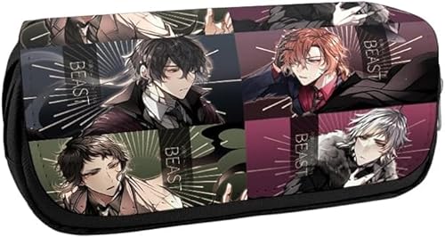 Hamender Anime Bungo Stray Dogs Stiftetasche Dazai Osamu/Ranpo Edogawa Federmäppchen, tragbares Schreibwarenetui, Reise-Aufbewahrungstasche, Geschenk für Kinder, Studenten, Erwachsene, Type7, Cartoon von Hamender