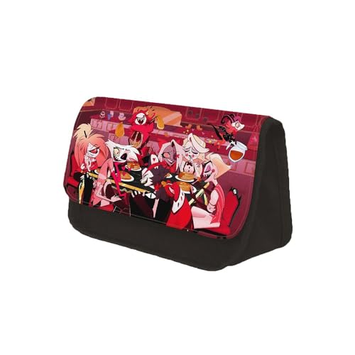 Hazbin Hotel Anime gedrucktes Federmäppchen Alastor/Angel Dust Cartoon Double Layer Pen Case Creative Student Stationery Schoolbag Zubehör (Type 1, 22 * 7.5 * 13cm) von Hamender