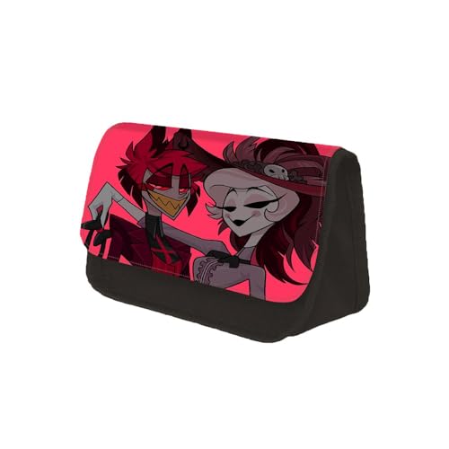 Hazbin Hotel Anime gedrucktes Federmäppchen Alastor/Angel Dust Cartoon Double Layer Pen Case Creative Student Stationery Schoolbag Zubehör (Type 2, 22 * 7.5 * 13cm) von Hamender