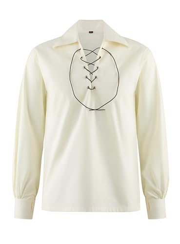 Hamilton Kilts schottischer jakobitischer jakobinischer Ghillie-Kilt Traditionelles Highland-Hemd-Hochzeitskleid - Creme, 6XL von Hamilton Kilts