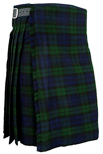 Herrenuhr Kilt schottisch traditionell Highland Hochland Tartan Kleid Rock - Blackwatch, W50 von Hamilton Kilts
