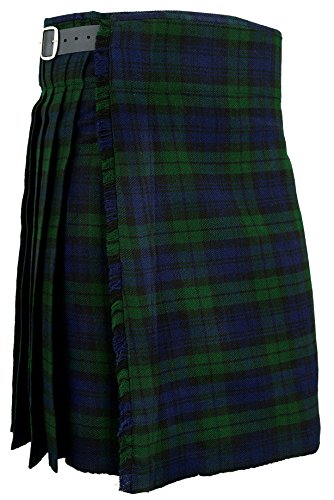 Herrenuhr Kilt schottisch traditionell Highland Hochland Tartan Kleid Rock - Blackwatch, W56 von Hamilton Kilts