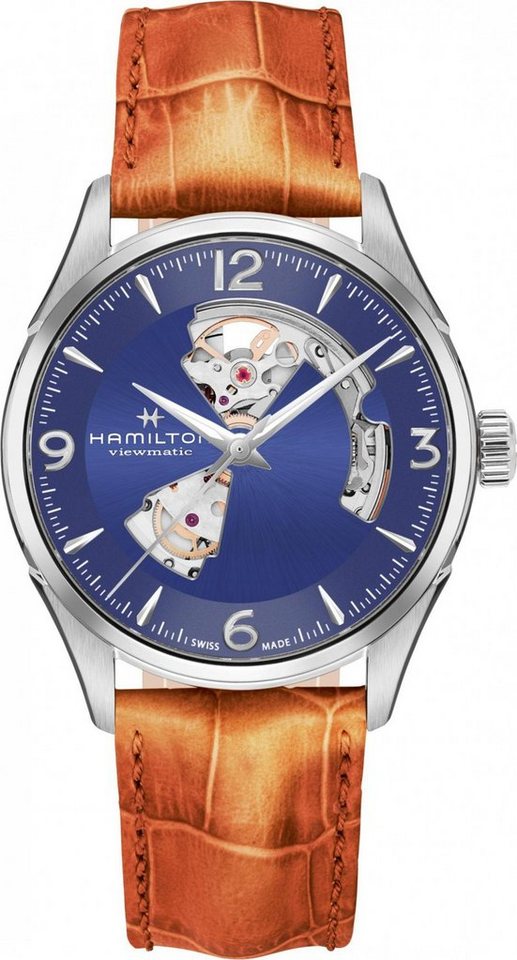 Hamilton Automatikuhr Jazzmaster Open Heart Herren Automatikuhr, Durchbrochenes Ziffernblatt von Hamilton