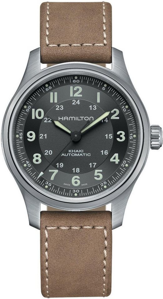 Hamilton Automatikuhr Khaki Field Herren Automatikuhr, 80h Gangreserve von Hamilton