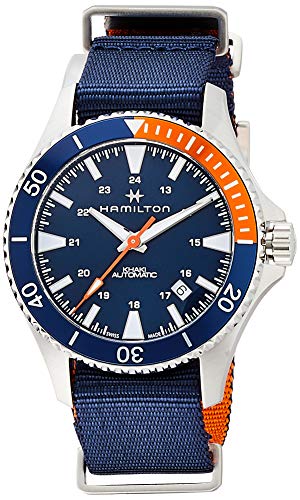 Hamilton Herrenuhr Automatik Khaki Navy Scuba Auto Blau/Orange H82365941 von Hamilton