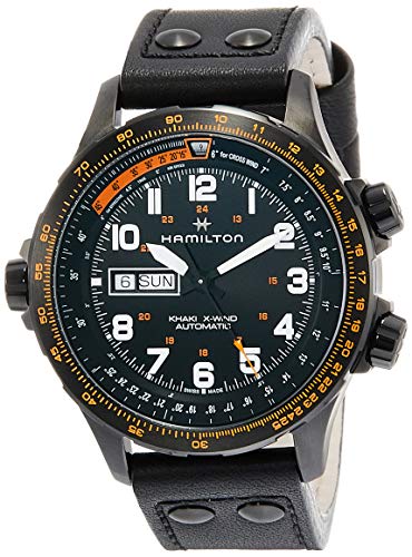 Hamilton Herren-Automatikuhr X-Wind Auto Day-Date Schwarz/Orange H77785733 von Hamilton