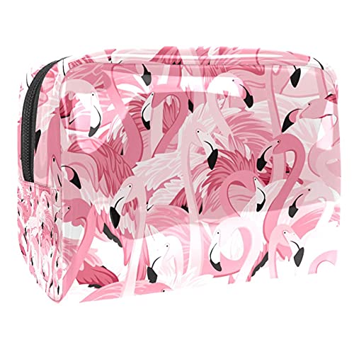 Kosmetiktasche Rosa Flamingo Kulturbeutel wasserdicht Waschtasche Kulturtasche tragbar Make-up Tasche Für Frauen und Mädchen 18.5x7.5x13cm von Haminaya