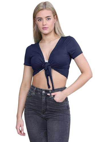 Hamishkane® Kurzarm Bolero Damen Krawattenknoten Vorne Weich UND Atmungsaktiv Kurze Strickjacke Damen Sommer Schlichter Bolero Für Abendkleider von Hamishkane