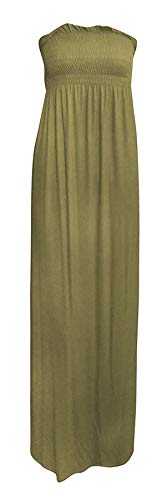 Hamishkane Damen Bandeau-Boobtube trägerlos durchscheinend Sommer Maxi lang Kleid Top, khaki, 46-48 von Hamishkane