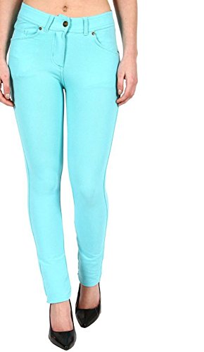 Hamishkane Damen-Jeggings, schmale Passform, dehnbar, Reißverschluss, Jeans-Hose, aqua, 38 von Hamishkane