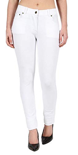 Hamishkane Damen-Jeggings, schmale Passform, dehnbar, Reißverschluss, Jeans-Hose, weiß, 38 von Hamishkane