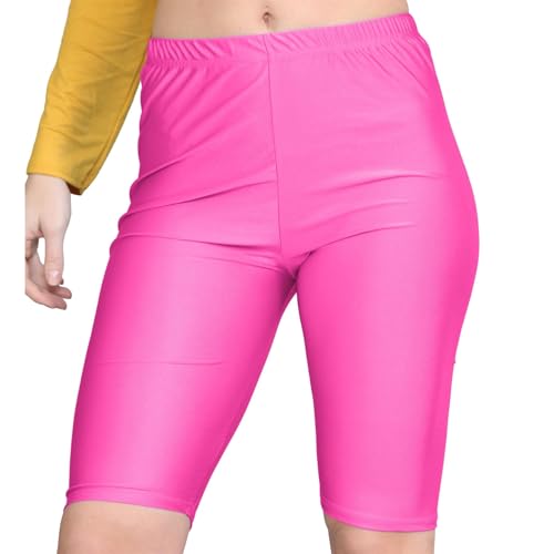 Hamishkane Damen Radhose, einfarbig, glänzend, Nylon, Lycra Gr. 32-34, neon pink von Hamishkane